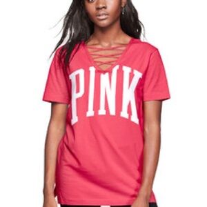 PINK Victoria's Secret Women's Pink V-Neck Top